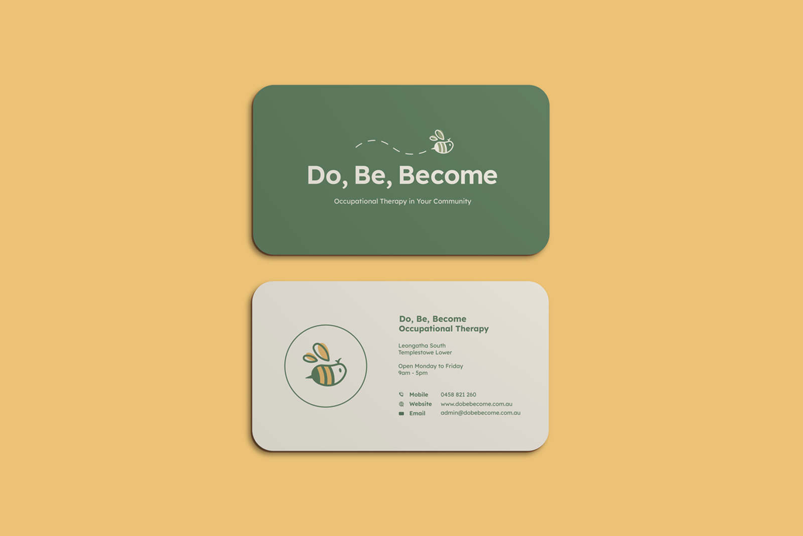 Do, Be, Become business cards.